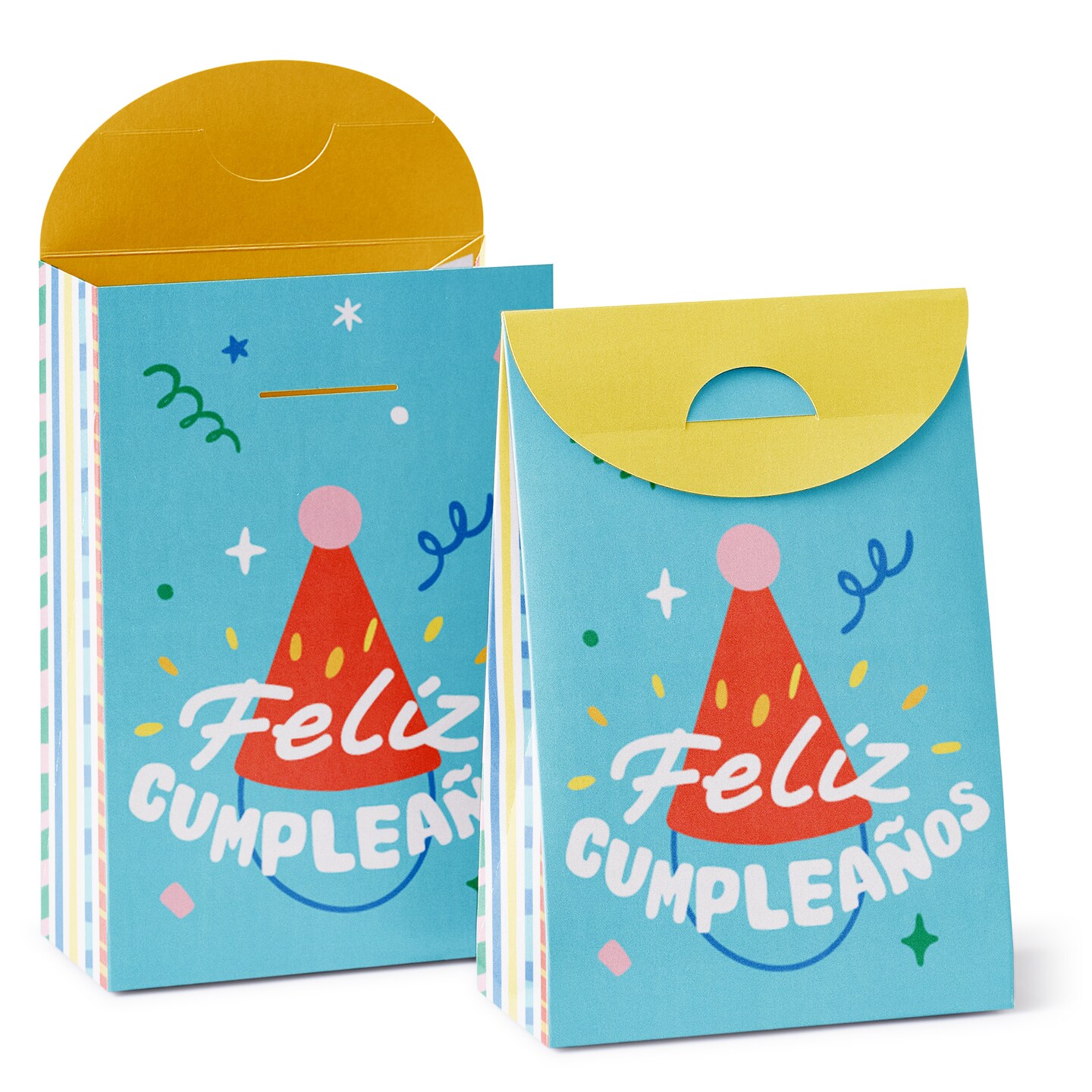 Big Dot of Happiness Feliz Cumpleanos - Happy Birthday Gift Favor Bags - Party Goodie Boxes - Set of 12