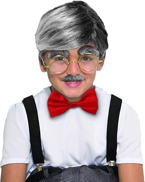 4E&#x27;s Novelty Gold Round Fake Costume Glasses, Old Man Glasses, Grany Glasses, 100th Day of School Costume Dress Up Old Lady Glasses Accessories for Kids Girls &#x26; Boys