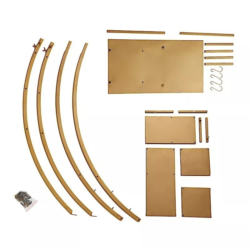 4.5 feet Gold 4 Tier Metal DISPLAY STAND Half Moon Ladder Plant Shelf Rack Party