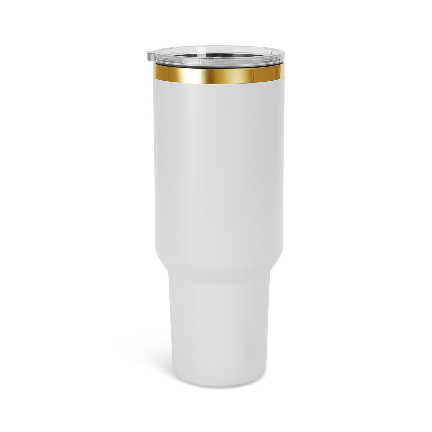 MakerFlo 40 oz Gold Electroplated Powder Coated Tumbler with Twist On Clear Slide Lid and Handle Sold Separately, Ideal for Craft and Personalization (Laser Engraving, UV DTF, Epoxy, and Vinyl)