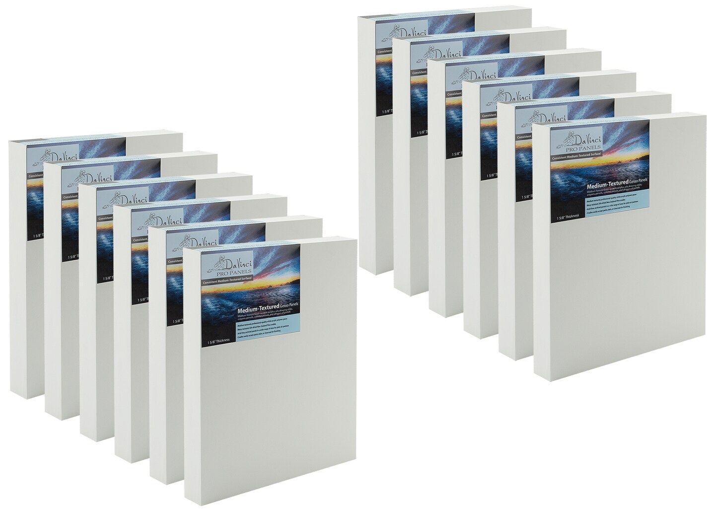 Da Vinci Pro Medium Textured Gesso Panel -  7/8&#x22; Depth Wood Panels for Painting - Accepts Mediums like Canvas - For Oils, Acrylics, Mixed Media, Pastels &#x26; Drawing Sticks