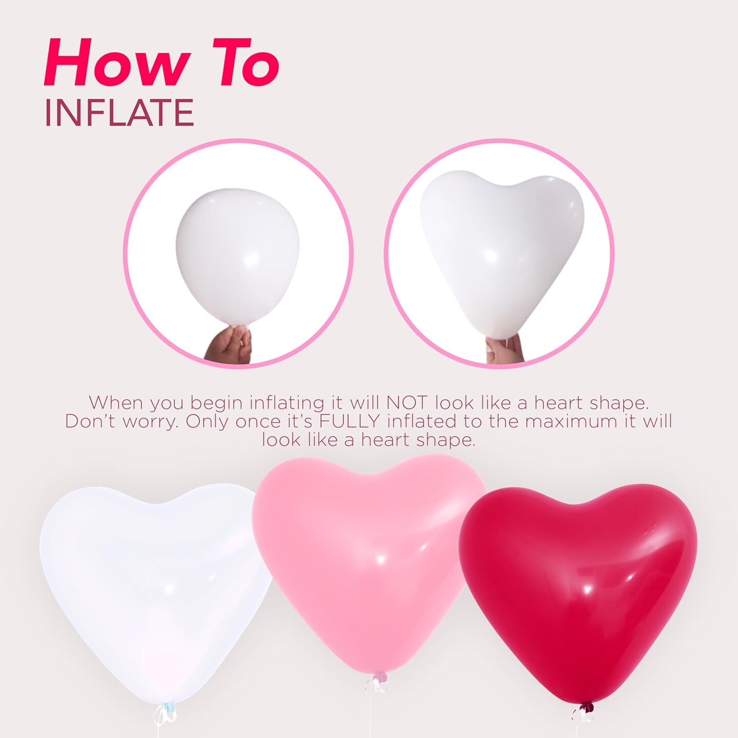 4E's Novelty 36 Pack Latex Heart Shaped Balloons 10 inch With Ribbon - Pink White Red Heart Balloons, Valentines Day Balloons, Perfect for Marriage Proposal & Valentines Day Decorations & Wedding Party