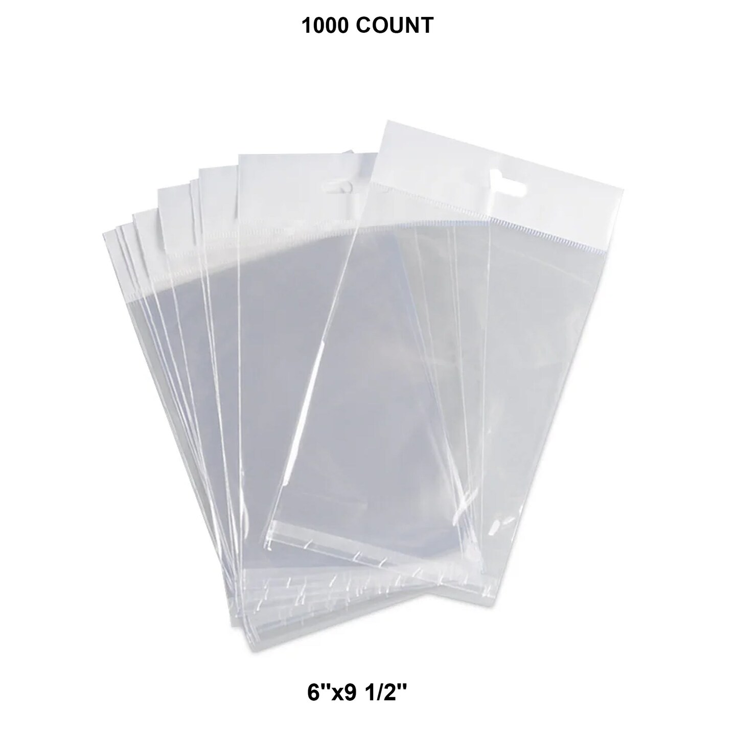 Premium Self-Sealing Cello Bags with Header 6&#x22; x 9 1/2&#x22; 1.6 mil