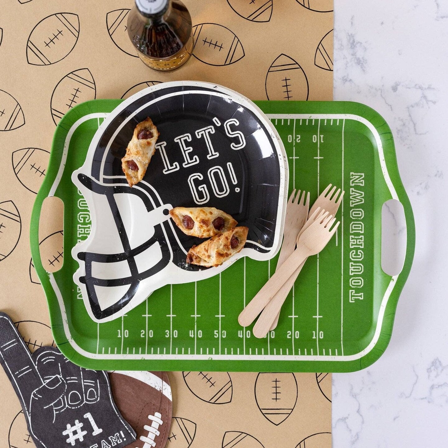 FOOTBALL KRAFT PAPER TABLE RUNNER