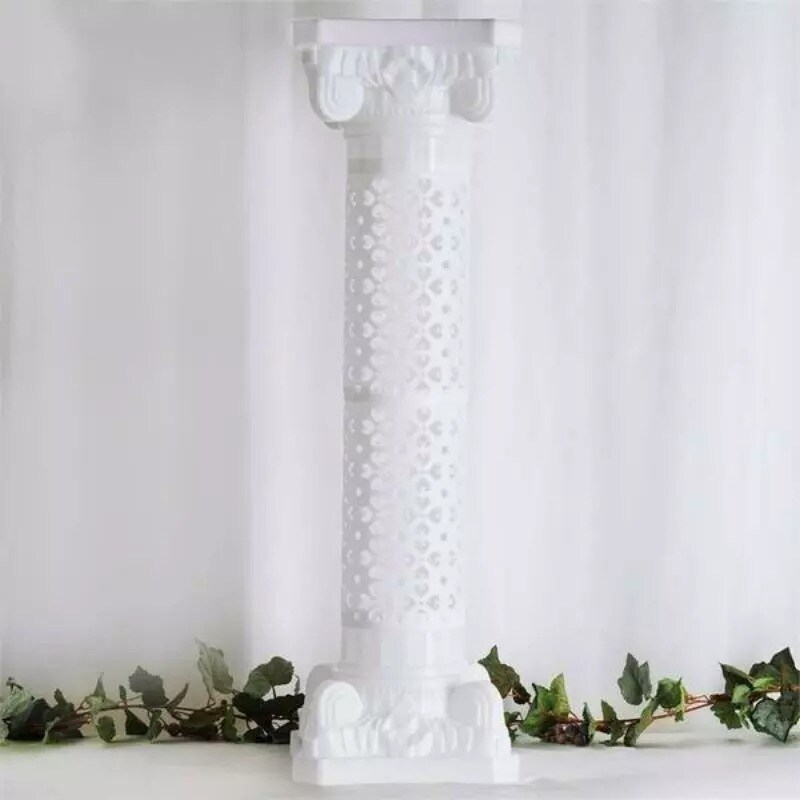 4 White 42-Inch ADJUSTABLE Roman Columns PLANT PEDESTAL STANDS Party Decorations