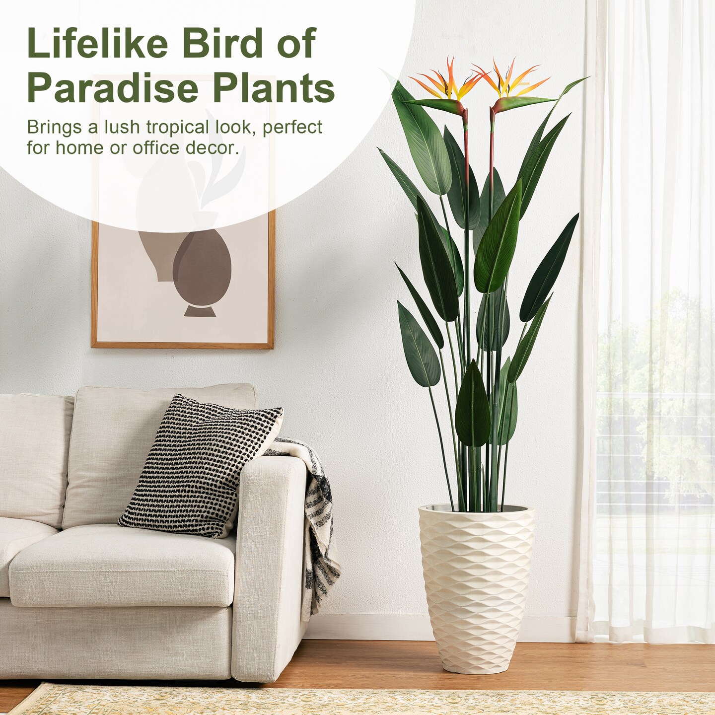 5.25ft. Faux Bird of Paradise Simulates Plants in Pot