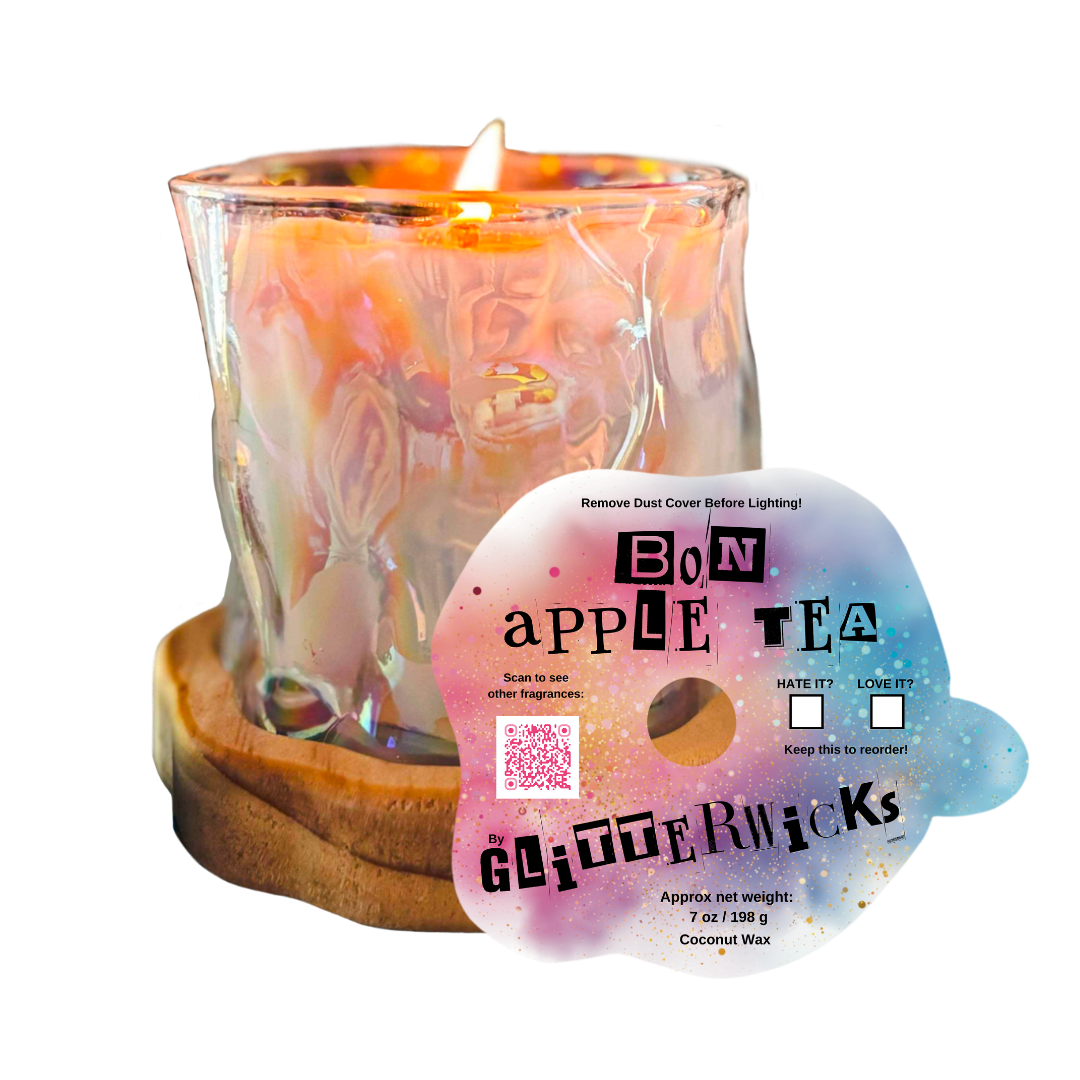 Bon Apple Tea Candle: Apple Chai Tea Scent by GlitterWicks