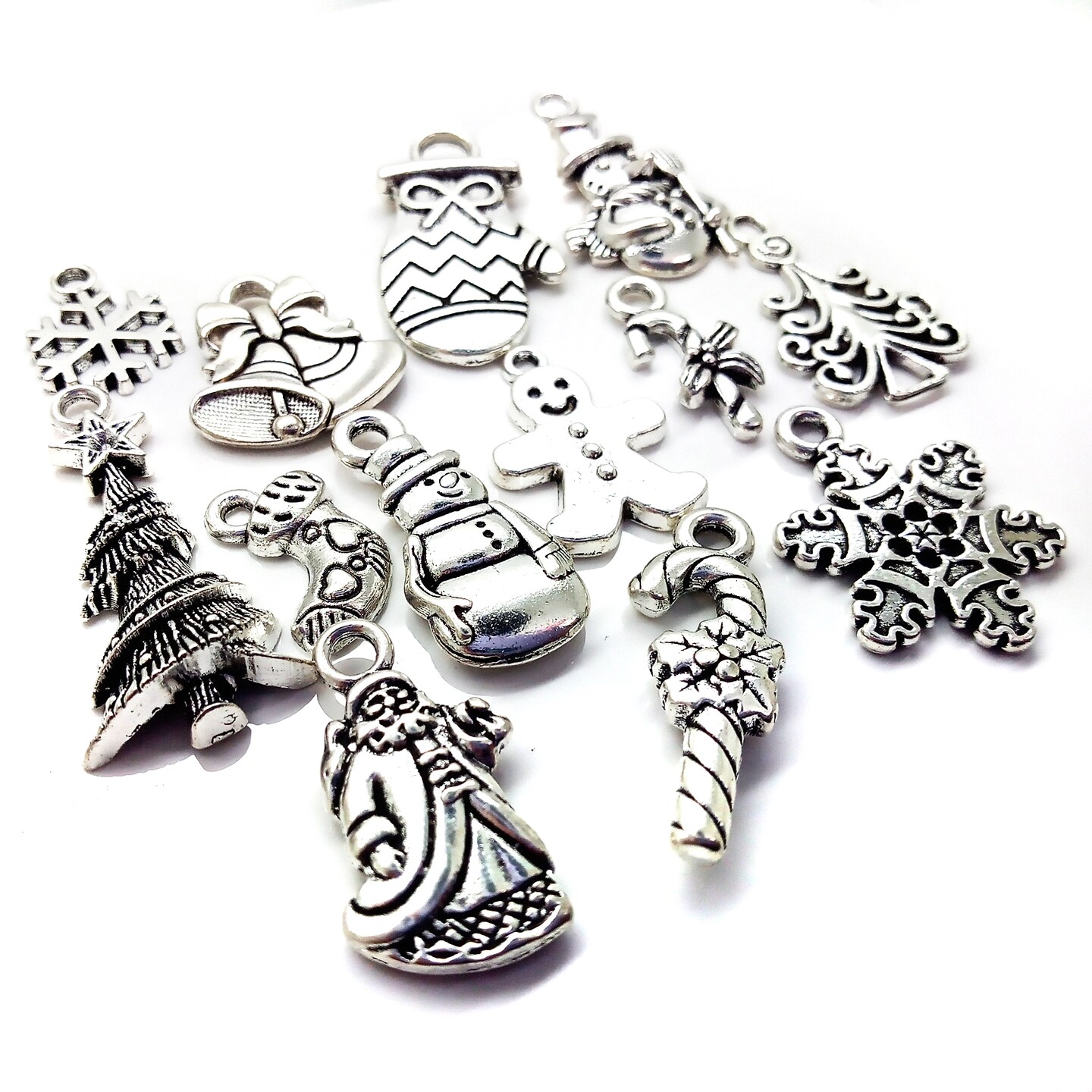Christmas Charm Mix, 13 pieces Holiday Theme Charms, Adorabilities