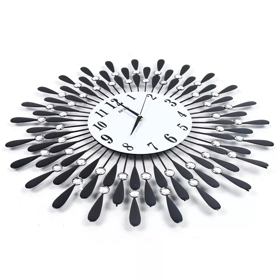 Nordic 3D Luxury Wall Clock Feather Shape Art Watch Living Room Decor Modern