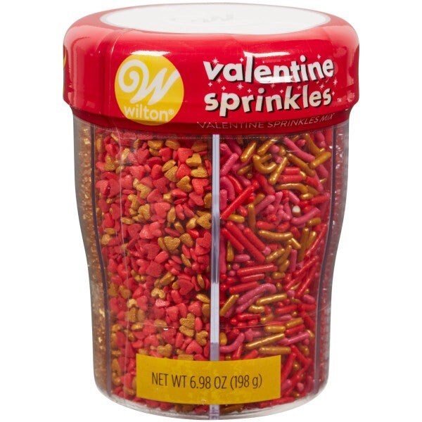 Wilton 6 Cell Metallic Valentine&#x27;s Day Sprinkles Mix 6.98 oz.