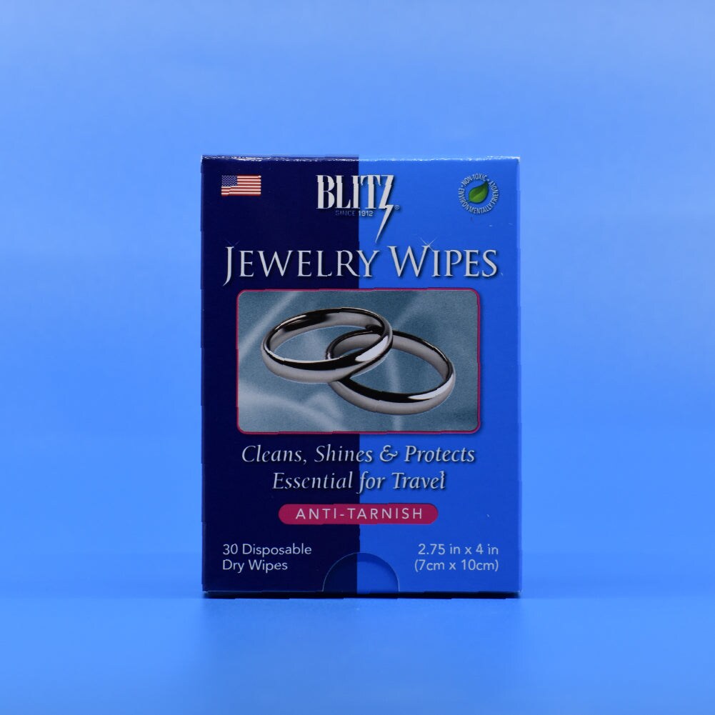 Blitz Jewelry Wipes - 60 Disposable Dry Wipes - Non-Toxic and Environmentally Friendly - Made in the USA