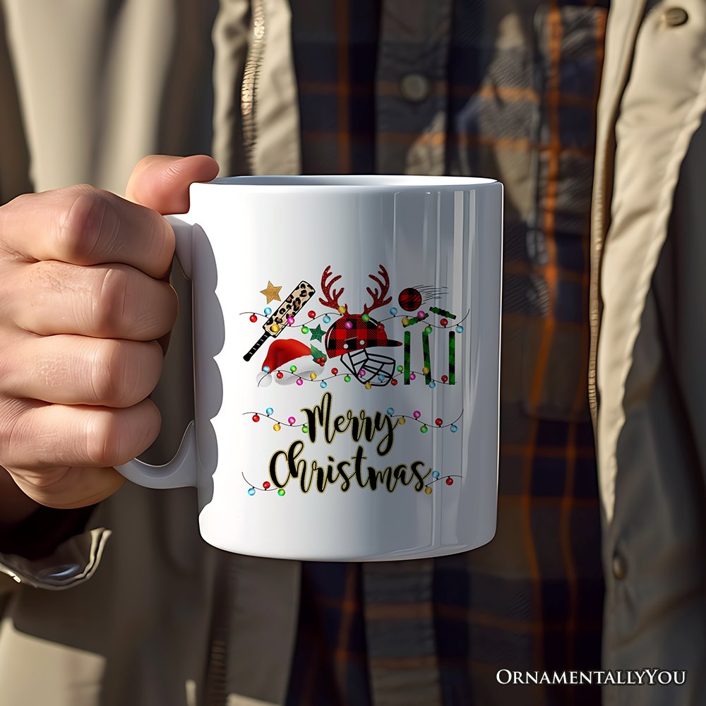 Cricket Buffalo Plaid Christmas Mug, Team and Coaches Gift