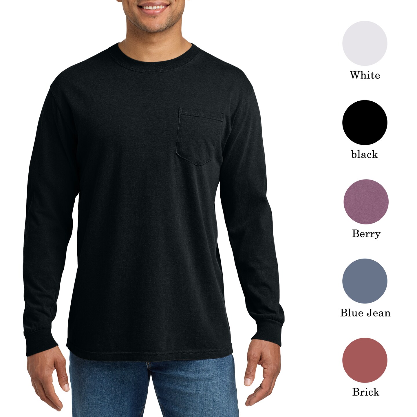 Comfort Colors Garment Dyed Heavyweight Long Sleeve Pocket T-Shirt