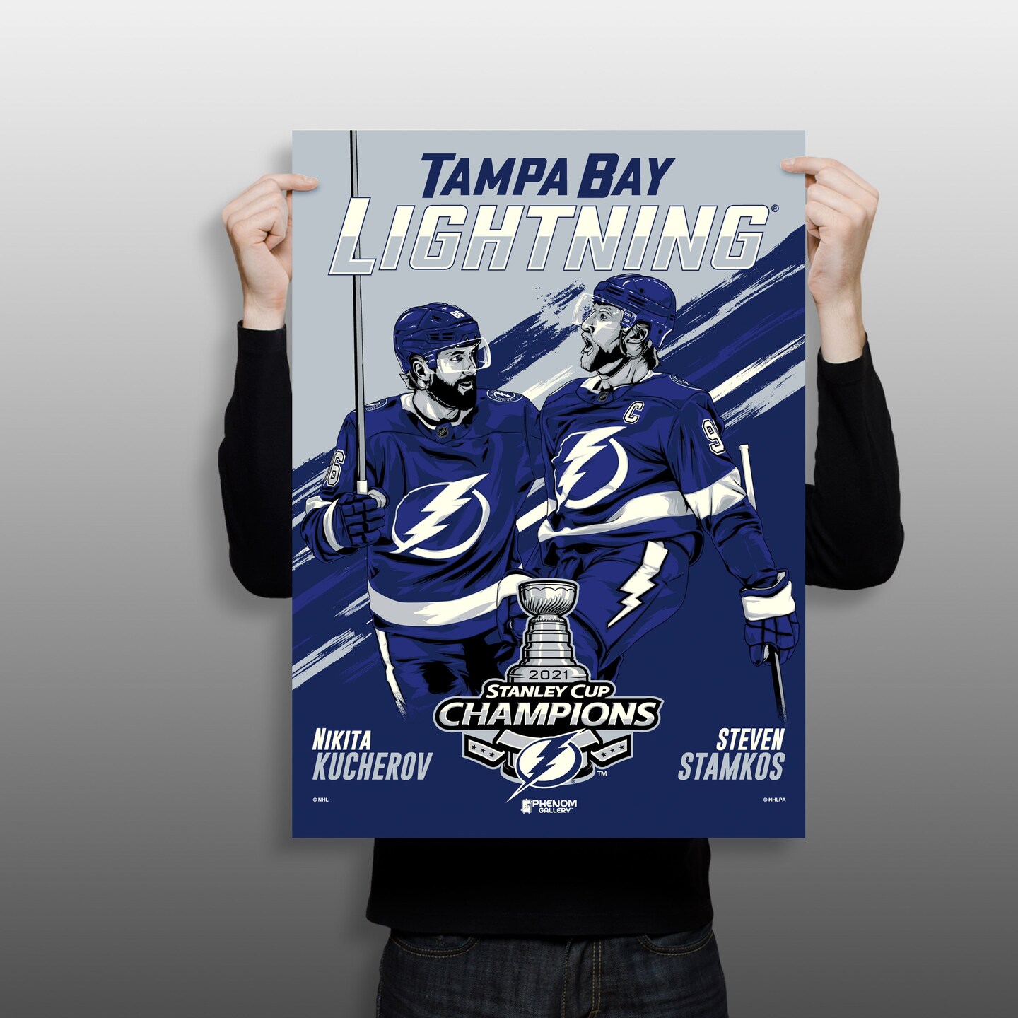 Phenom Gallery Steven Stamkos Tampa Bay Lightning 2021 Stanley Cup Champions Serigraph Print