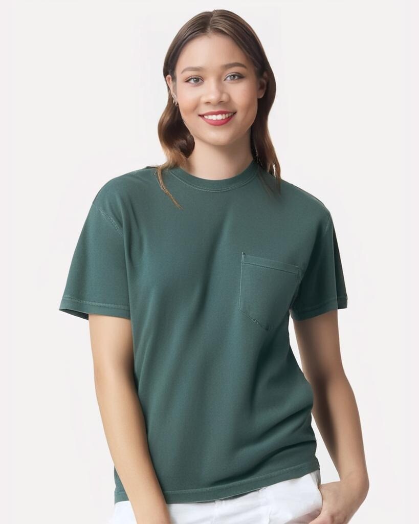 Comfort Colors® Garment-Dyed Heavyweight Crewneck Short Sleeve Pocket T-Shirt