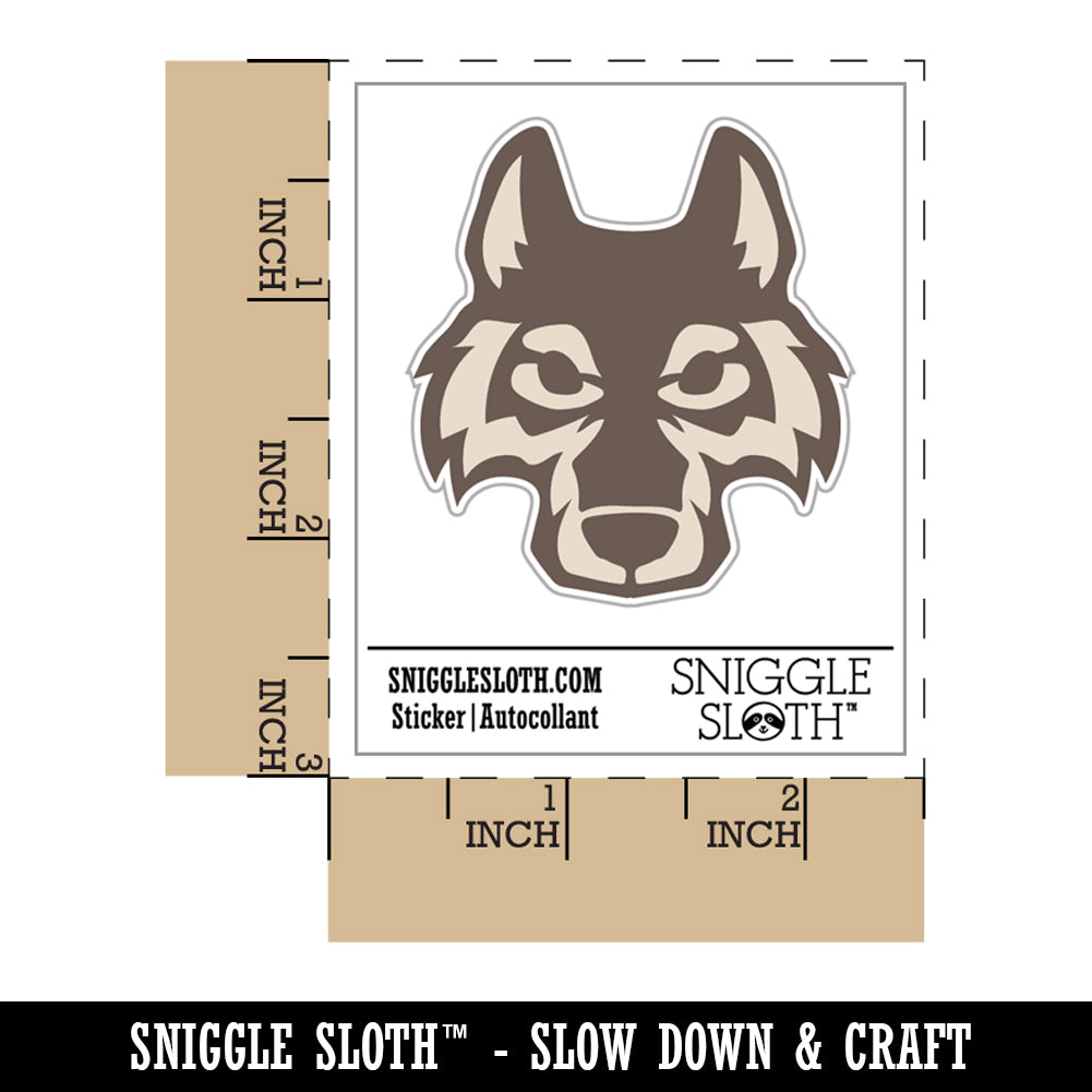 Wolf Head Waterproof Vinyl Phone Tablet Laptop Water Bottle Sticker Set - 5 Pack