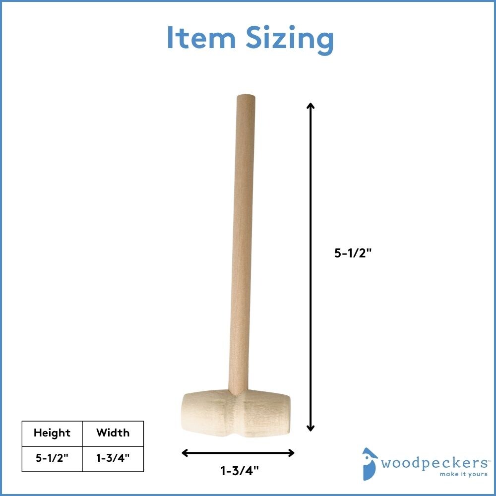 Mini Wooden Hammer for Chocolate, Breakable Heart, Wood Crab Mallets, 5 1/2 Inch Wooden Mallet, Mini Mallet, Small Wooden Hammer, Crafts and Party Props