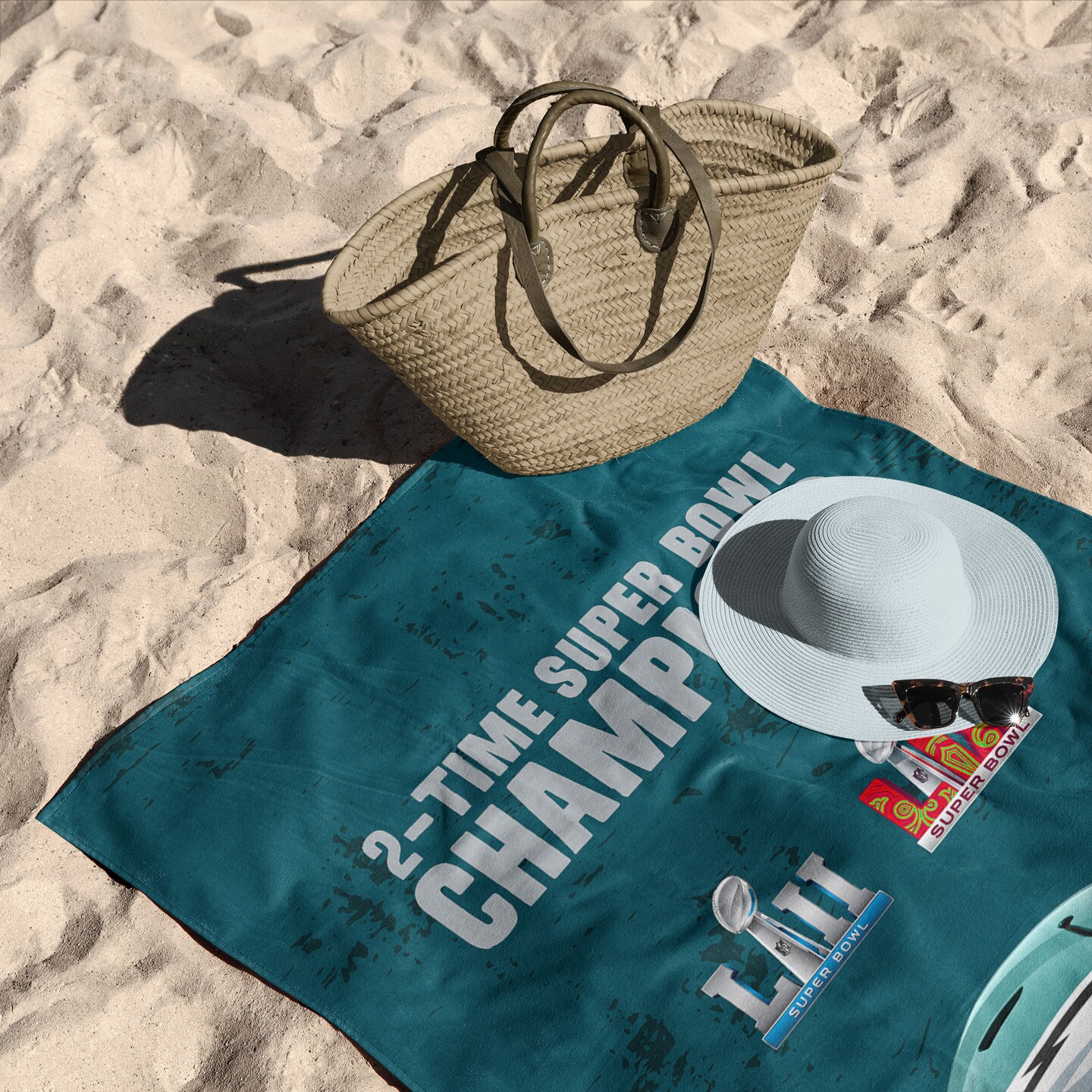 NFL Philadelphia Eagles 2025 Super Bowl LIX Multi Champ Unstoppable Beach Towel 30X60 Inches