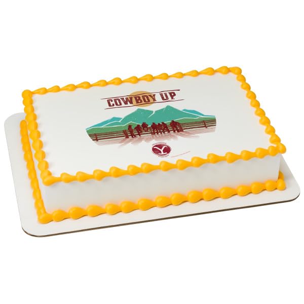 Yellowstone Cowboy Up PhotoCake® Edible Cake Topper Icing Image for 1/4 Sheet cake or larger