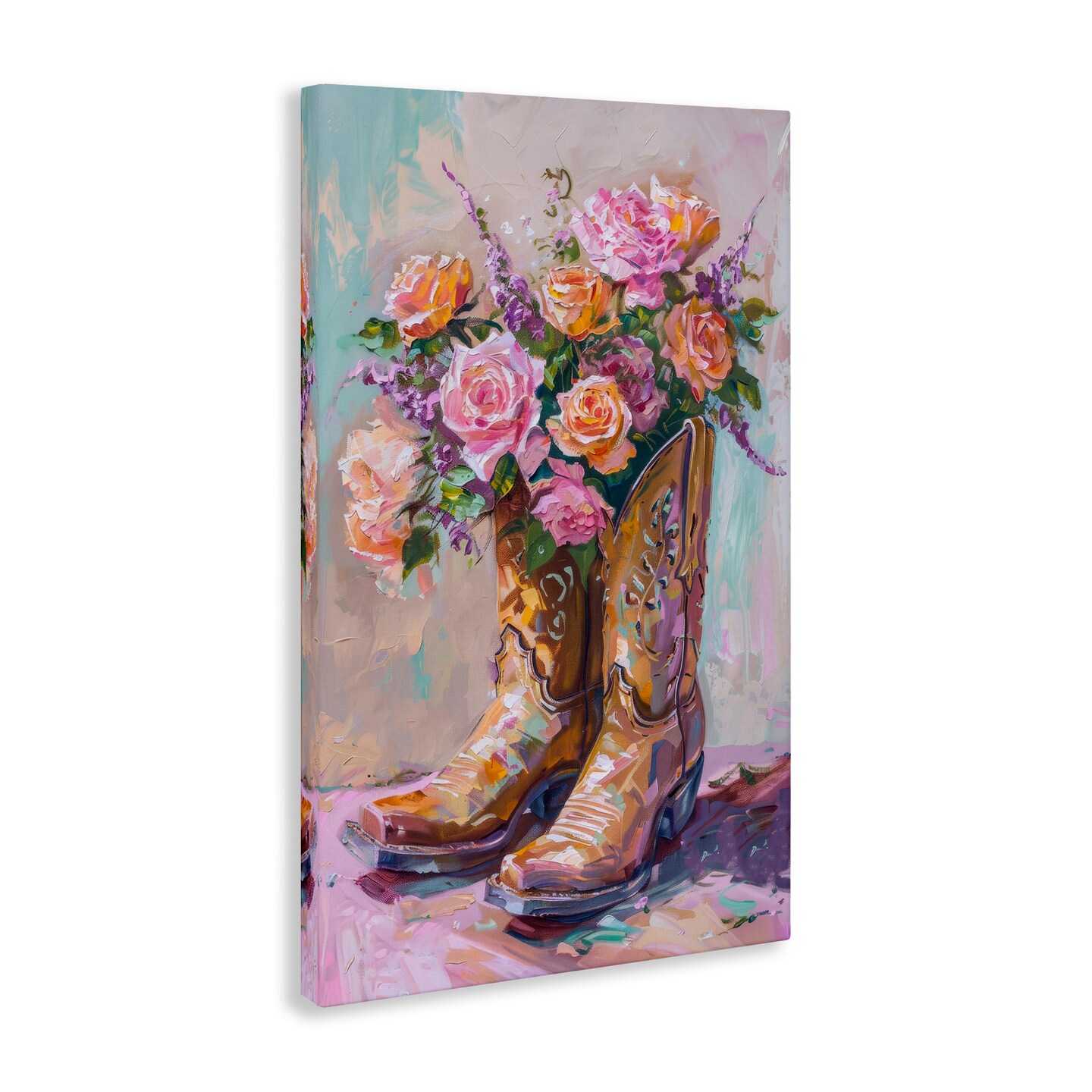 Stupell Industries Floral Boots Bouquet Canvas Wall Art Design by Petal Prints Design