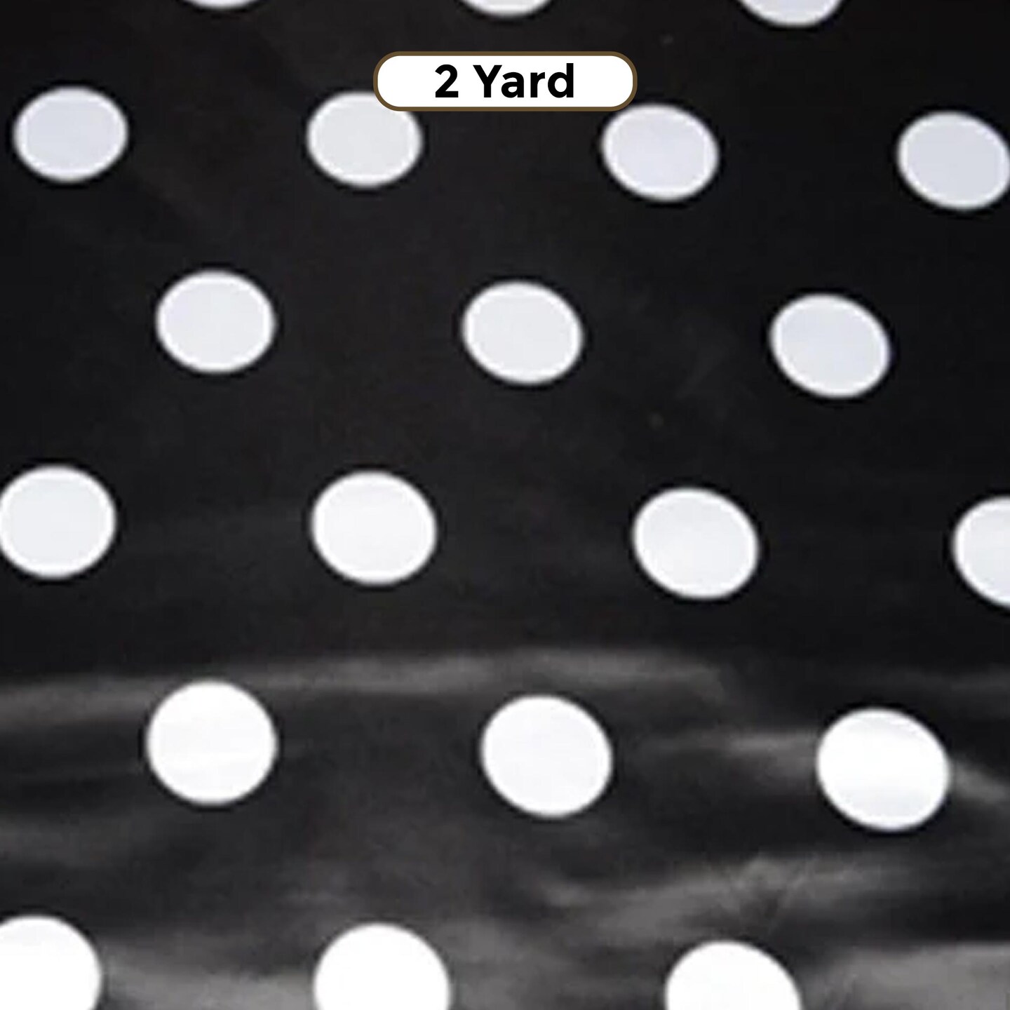 White Black Polka Dot Satin Print Fabric 60" Wide Dull Satin Design