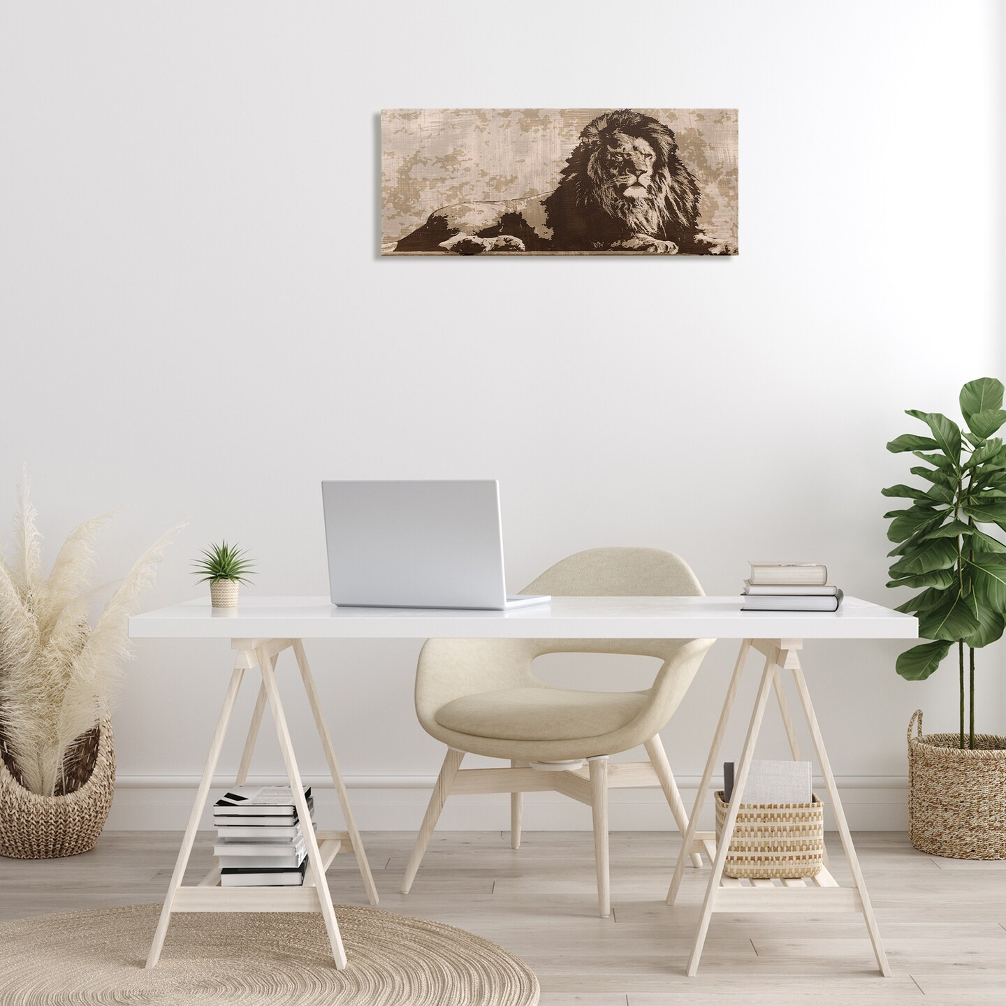 Stupell Industries Rustic Impression Lion Canvas Wall Art Design by Andrew Cooper