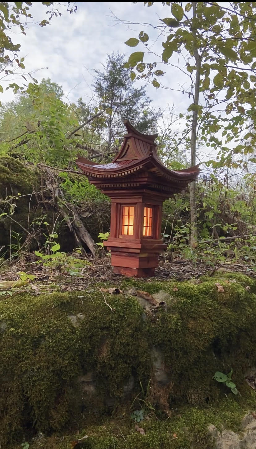 Japanese Lantern, Japandi Style Lantern, Red cedar lantern