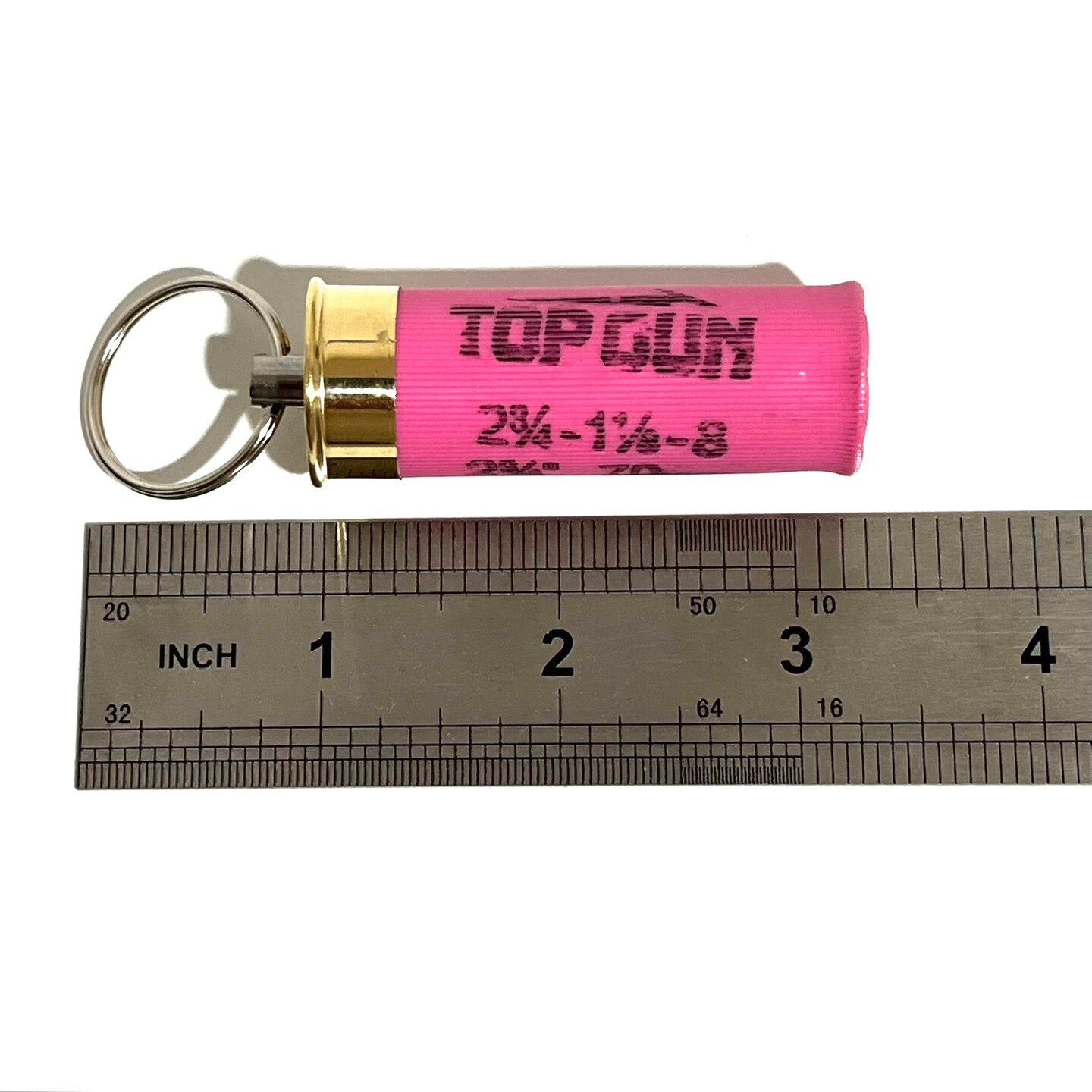 Federal Shotgun Shell Keychain 12 Gauge Pink With Gold Brass