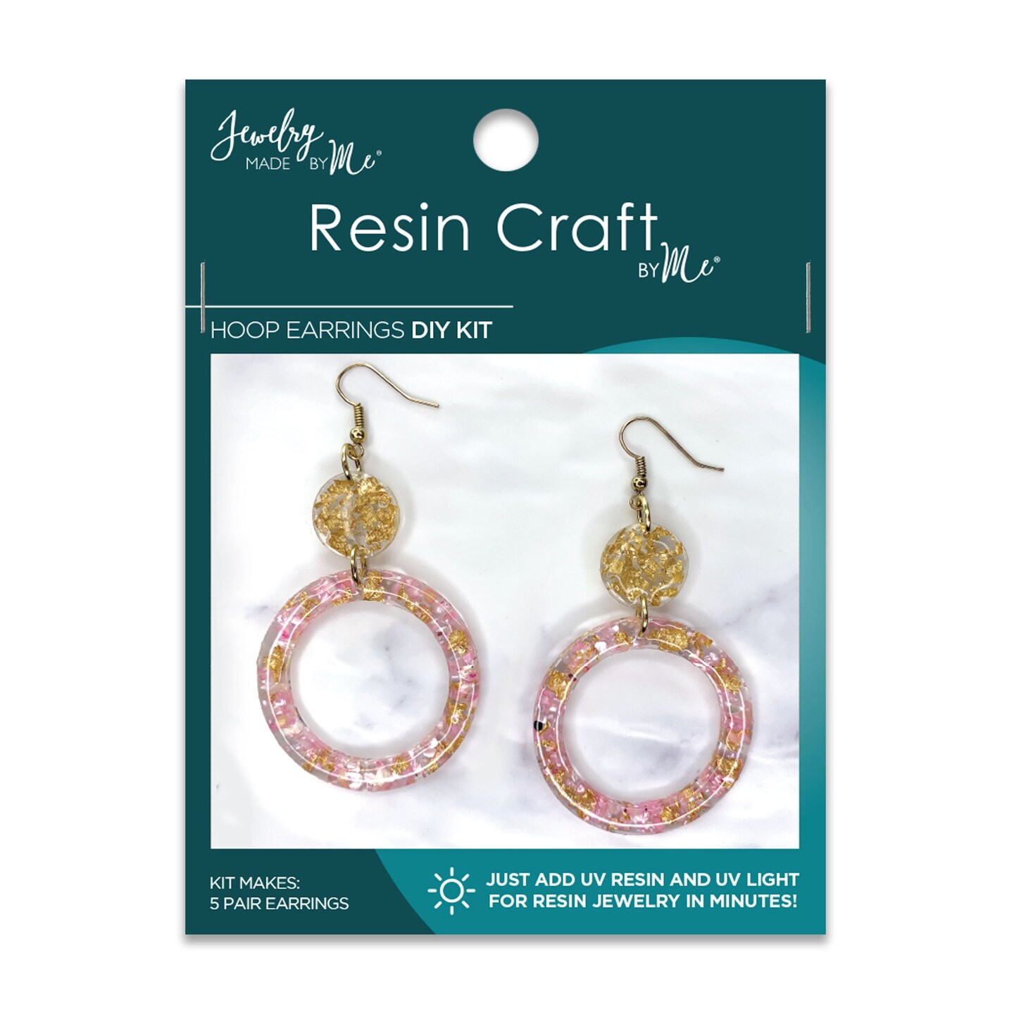 Resin Craft By Me&#x2122; Hoop Earring UV Resin DIY Kit