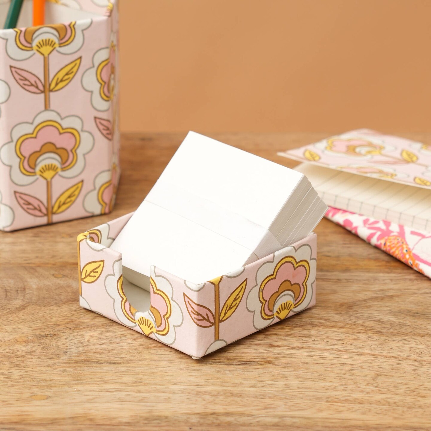 Handmade Paper Memo Slip Gift Box - Peach-3 X 1.5 Inch