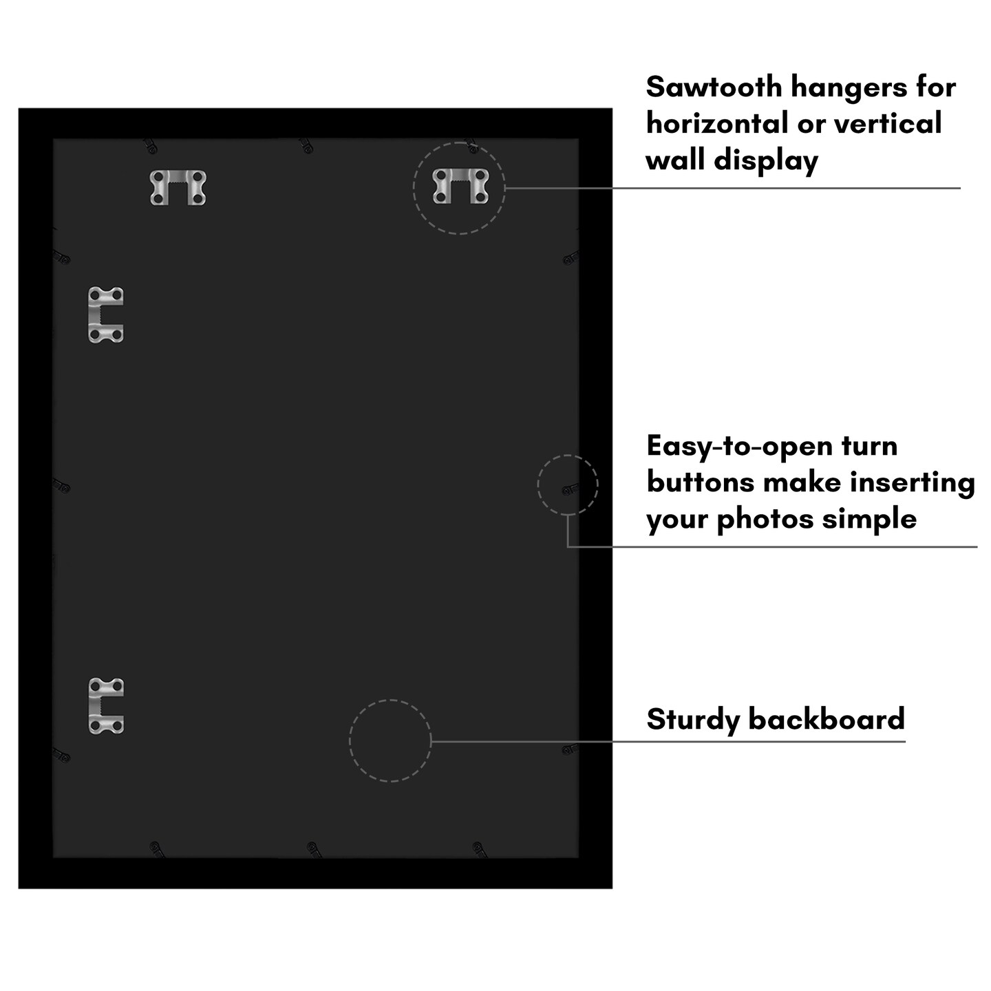 Americanflat Poster Frame with Mat - Large Picture Frame - Polished Plexiglass Cover - Hanging Hardware for Horizontal and Vertical Display - Black