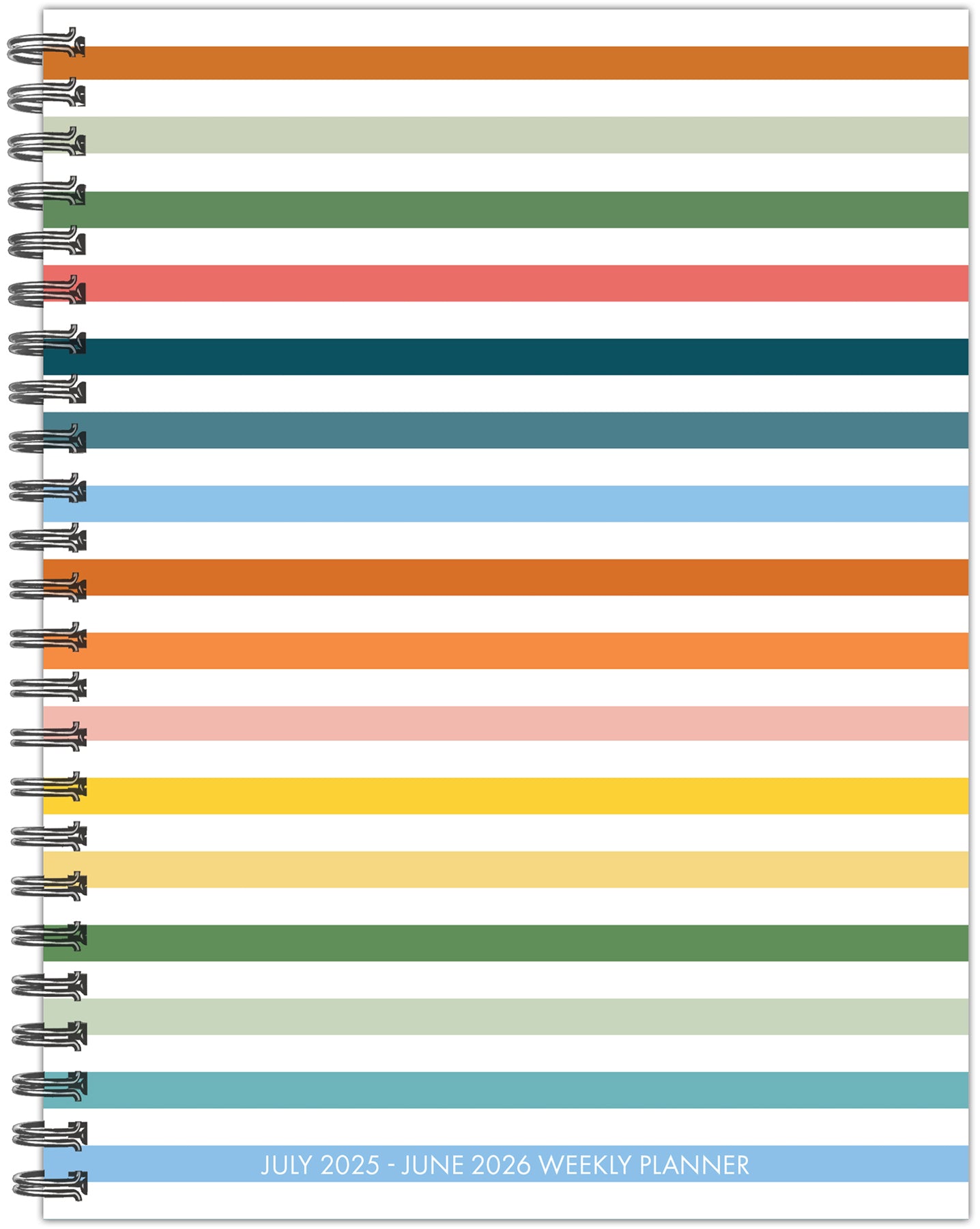 Happy Stripe Academic July 2025 - June 2026 6.5&#x22; x 8.5&#x22; Weekly Softcover Planner
