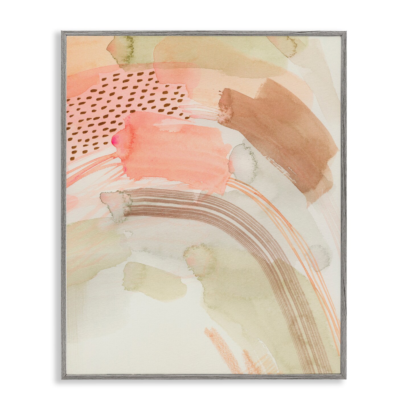 Stupell Industries Funky Blush & Beige Abstract Framed Giclee Wall Art Design by Grace Popp
