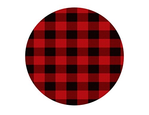 Red Plaid Birthday - Edible Cake/Cupcake Party Topper for 8 inch round cake or larger