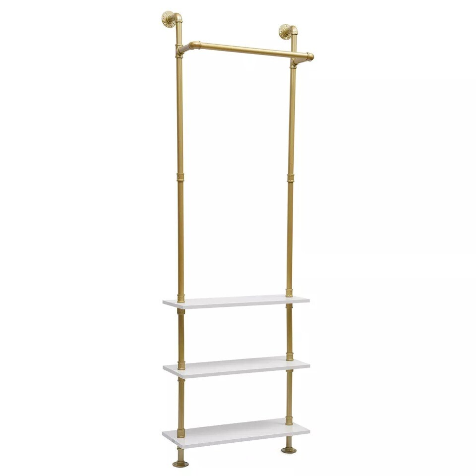 Garment Rack Wall-Mounted Clothes Display Stand Clothing Rack Shelf Home Decor
