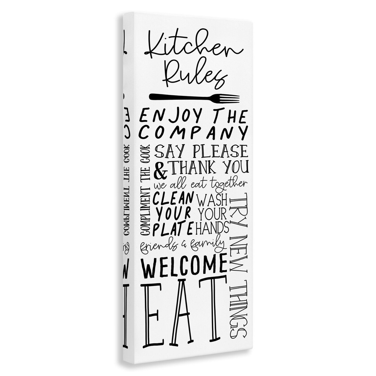 Stupell Industries Kitchen Rules Typography Canvas Wall Art Design by Nicole DeCamp