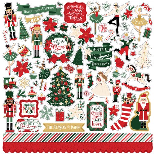 Echo Park Nutcracker Christmas 12 x 12 Cardstock Stickers