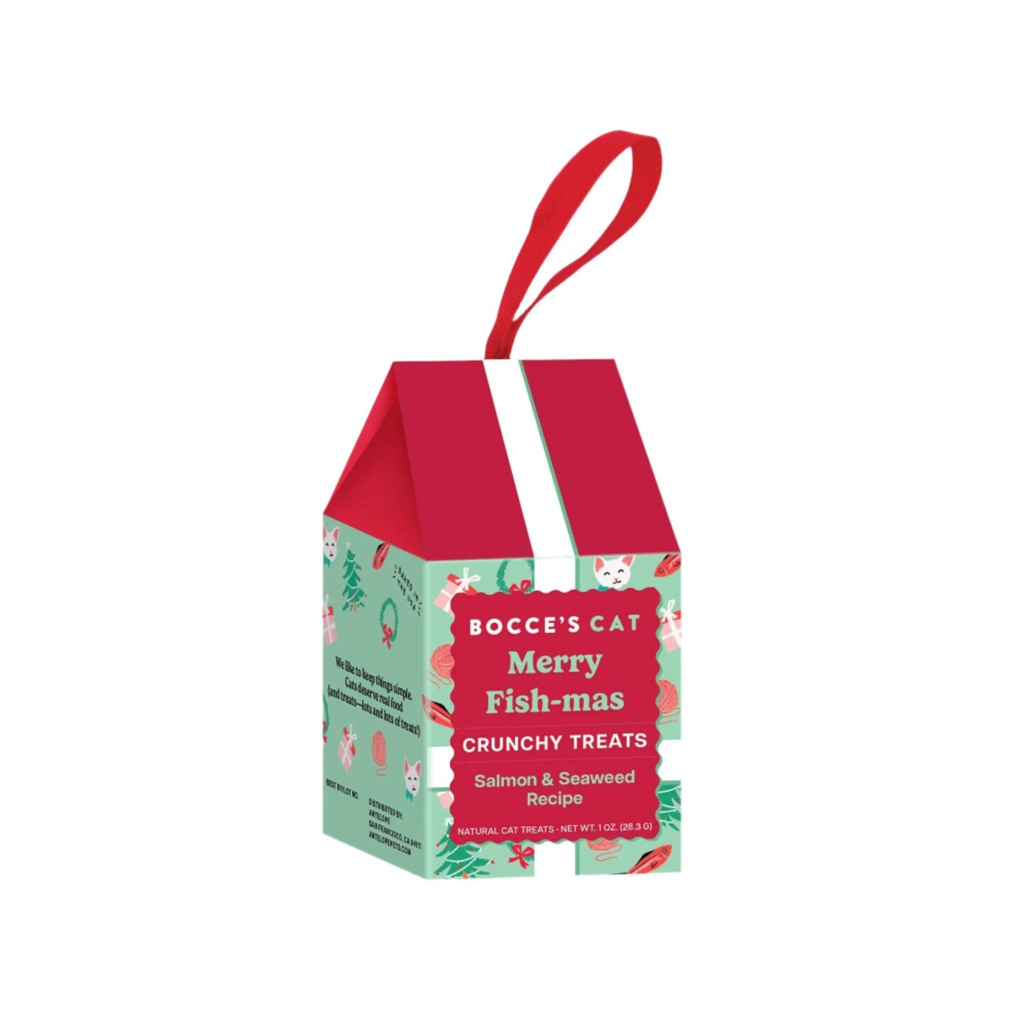 MERRY FISH-MAS CAT TREAT ORNAMENT