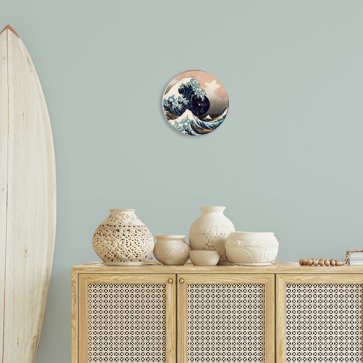 Stupell Industries Traditional Wave Music Record Circular Wall Plaque Design by Carrie Cantwell