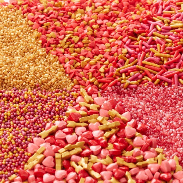 Wilton 6 Cell Metallic Valentine&#x27;s Day Sprinkles Mix 6.98 oz.
