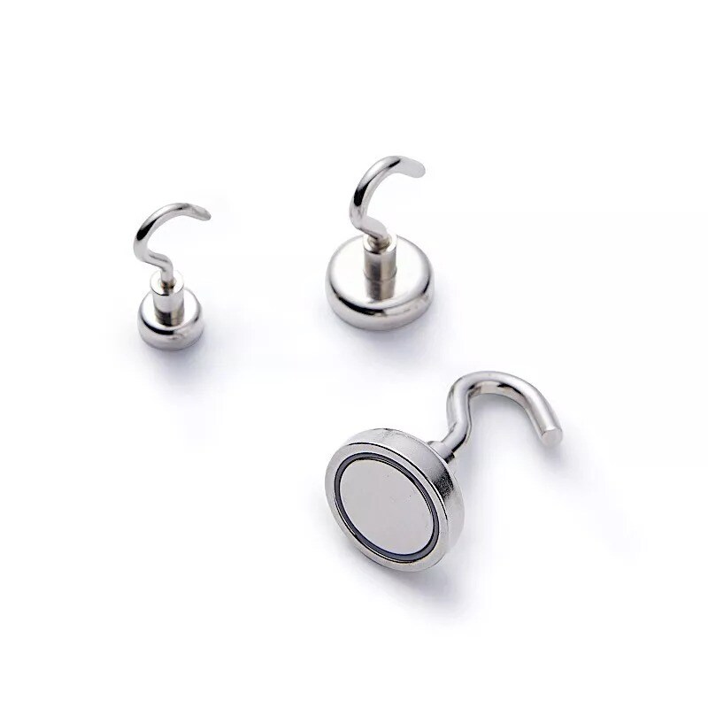 4 Silver Hanging Metal MAGNETIC HOOKS Home Tools Craft Holders Party Supplies