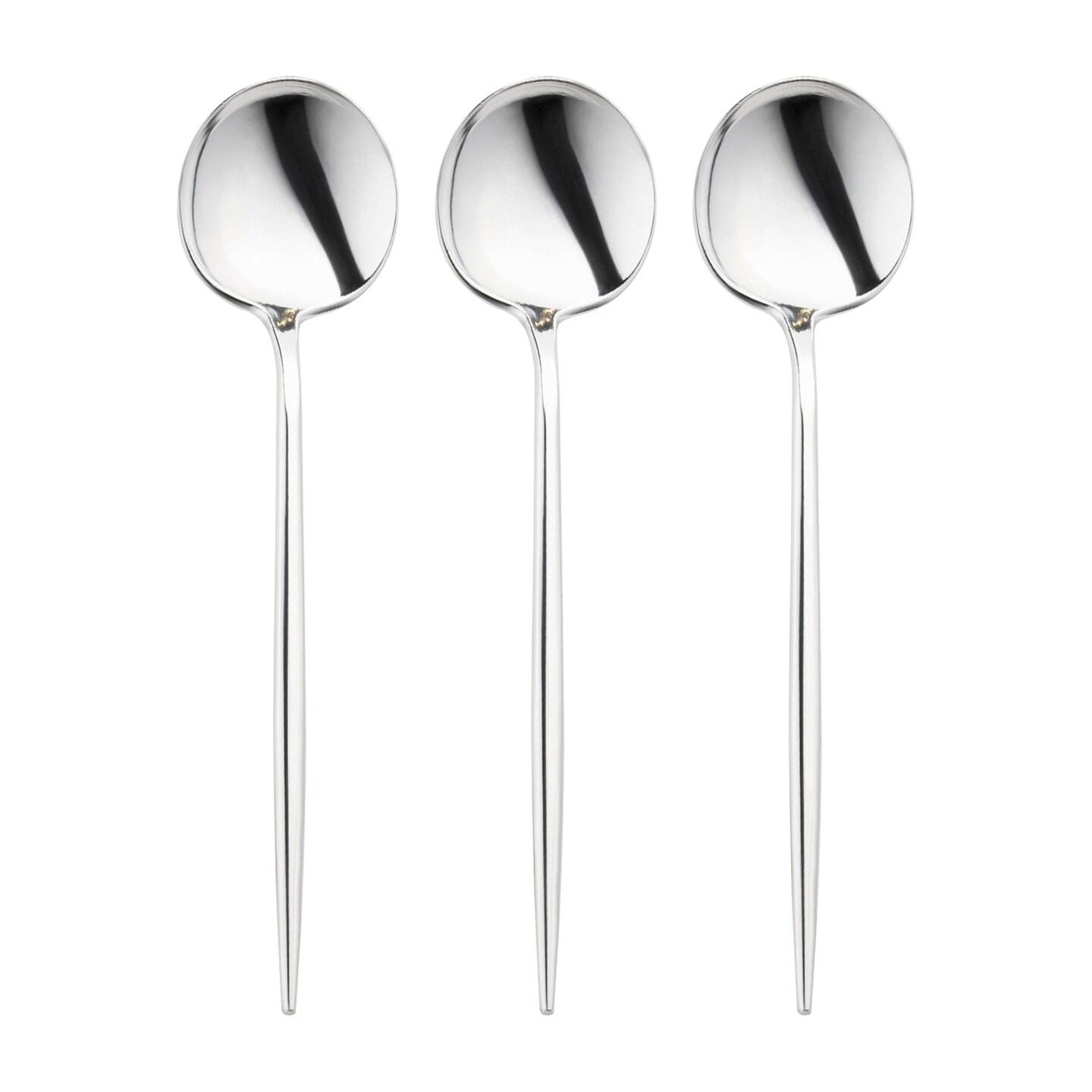 Shiny Silver Moderno Disposable Plastic Dinner Spoons (300 Spoons)