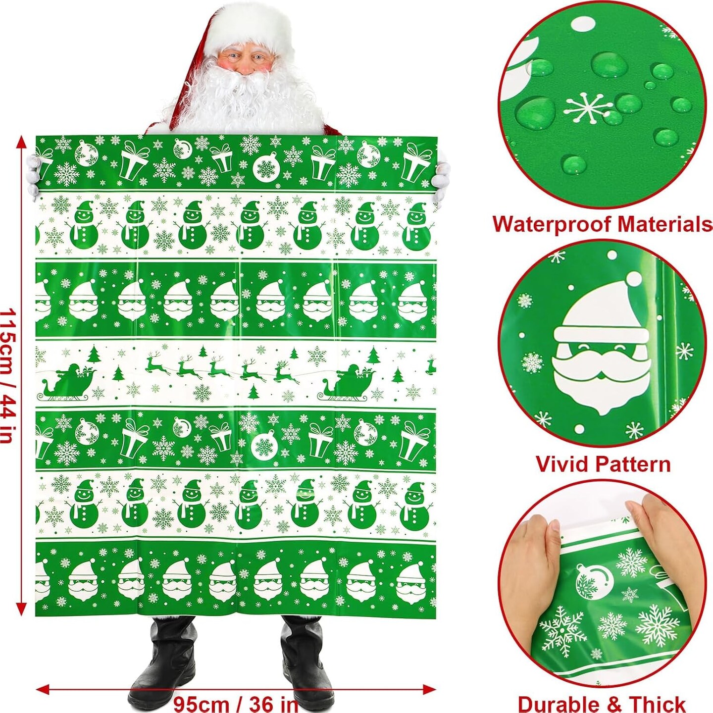 8 PCS Extra Large Christmas Gift Bags With Tags &#x26; Strings, 44&#x22;X36&#x22; Jumbo Christmas Gift Bags Large Size for Giant Gifts, Plastic Gift Wrapping Bags Xmas Holiday Party Favor Decoration Supplies