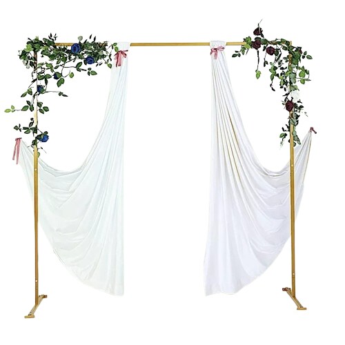 8 feet Gold Metal Square Backdrop Stand Wedding Arch Party Events Decorations