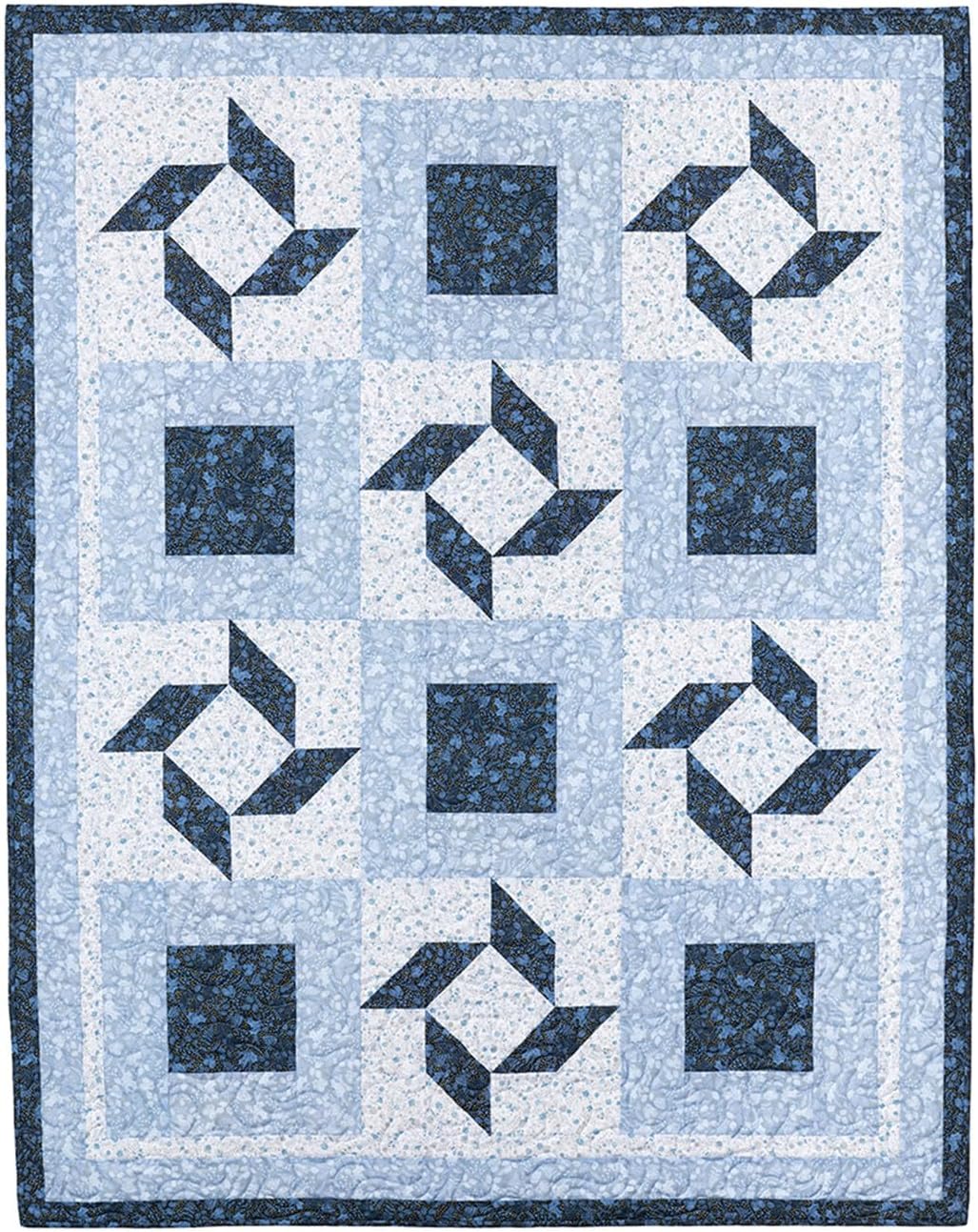 Quick Christmas 3-Yard Quilts Pattern - 8 Festive Designs for Lap, Twin, and Queen/King Sizes
