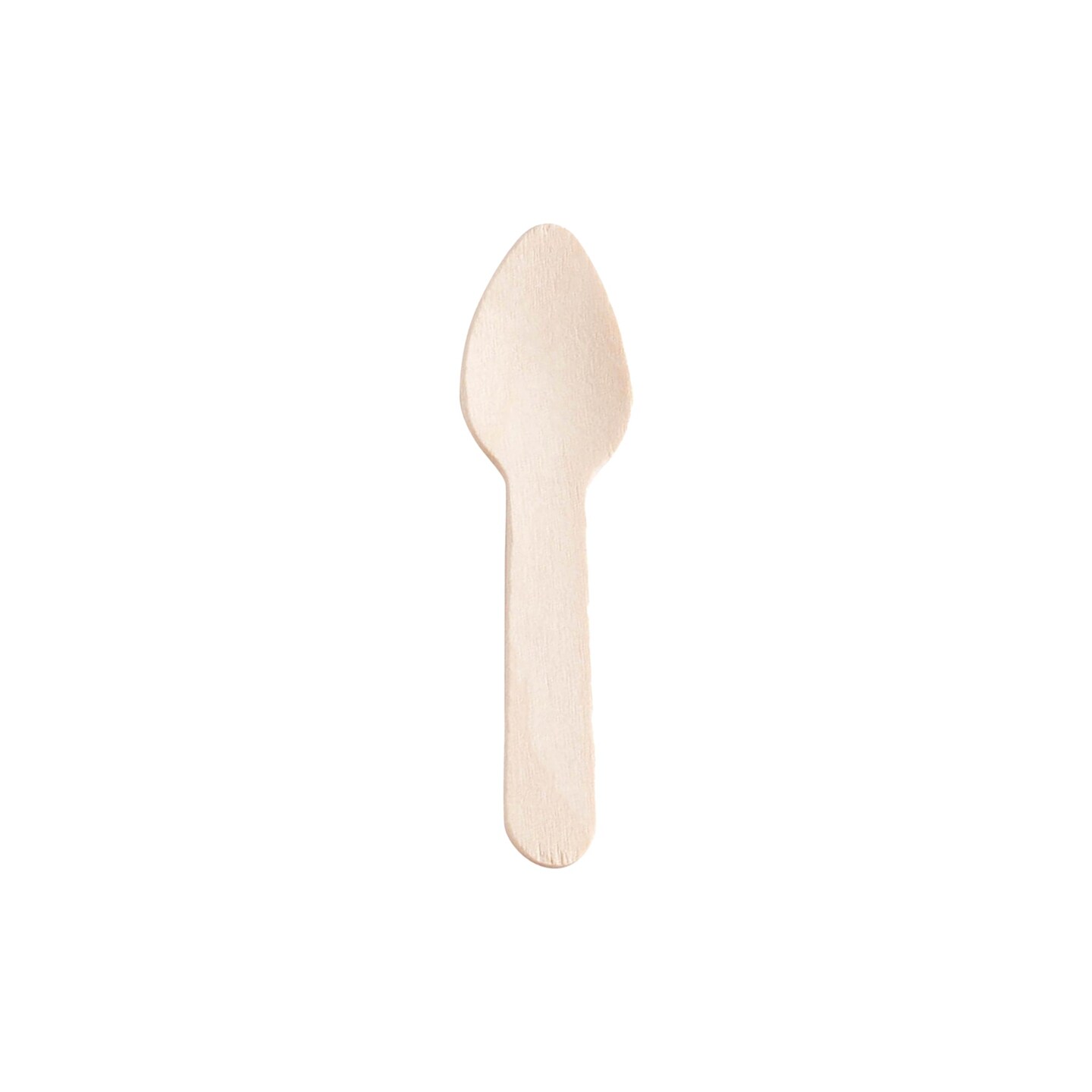 Natural Birch Eco-Friendly Disposable Mini Dessert Spoons - 3&#x22; (600 Spoons)