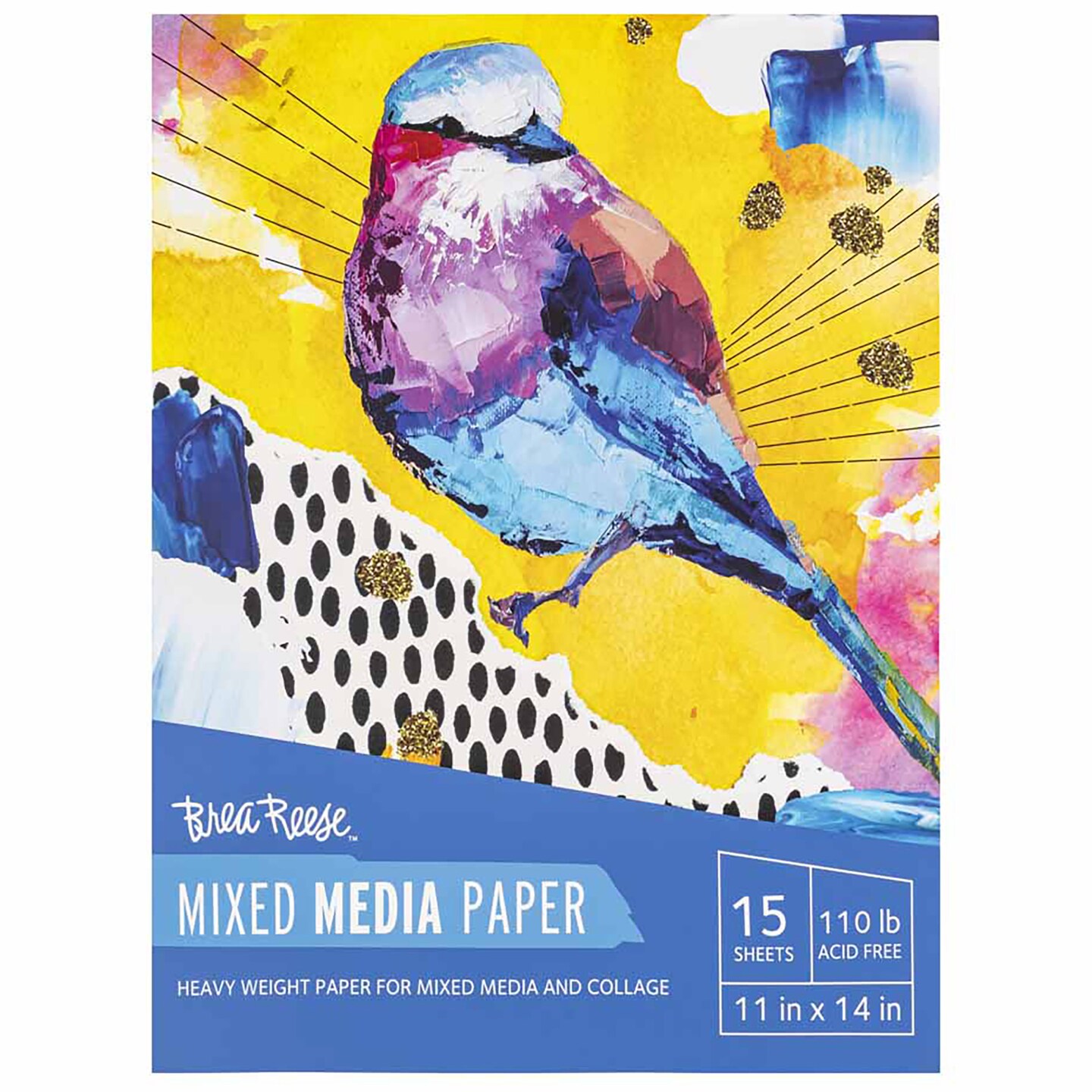 Brea Reese: Mixed Media Paper Pad 60 Sheets - 11x14&#x22; - 98lb, Acid-Free, Layering &#x26; Collaging, Perfect for Multiple Art Mediums, Adult Art Supplies