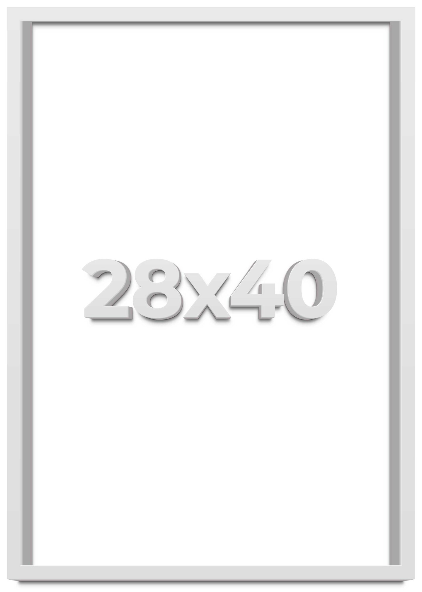 28x40 Slim Profile White Picture Frame - UV Acrylic, Foam Board Backing, Hanging Hardware