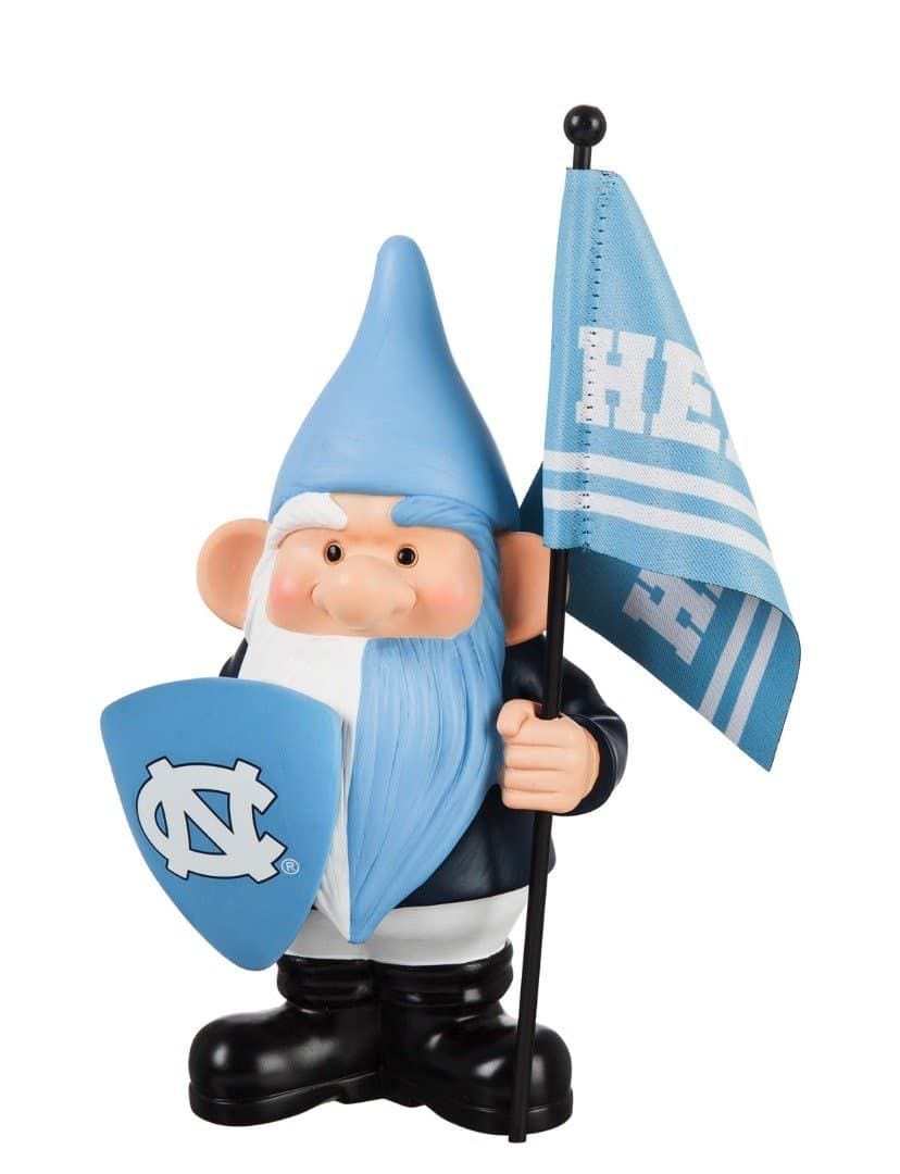 North Carolina Tar Heels Gnome with Flag Go Heels