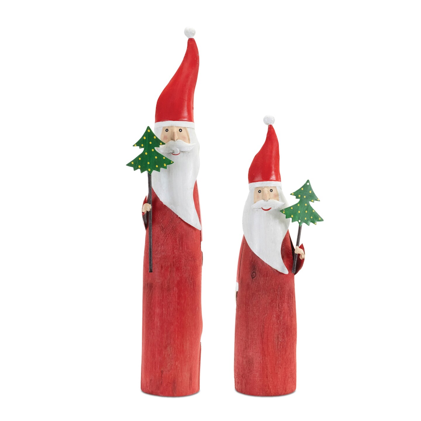 Melrose Wooden Santa Christmas Figures - 18&#x22; - Set of 2